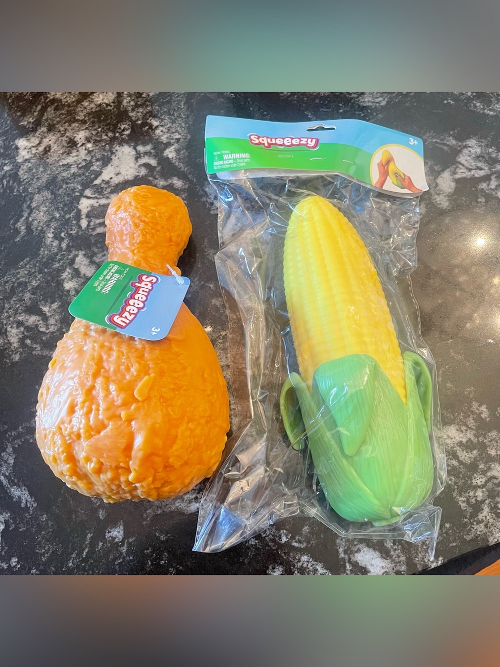 Squeezy Jumbo Corn and Drumstick Squishy Toys
